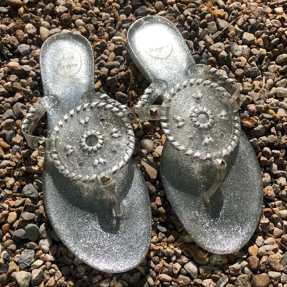 Jack Rogers Silver Georgica Jelly Sandals Size 11